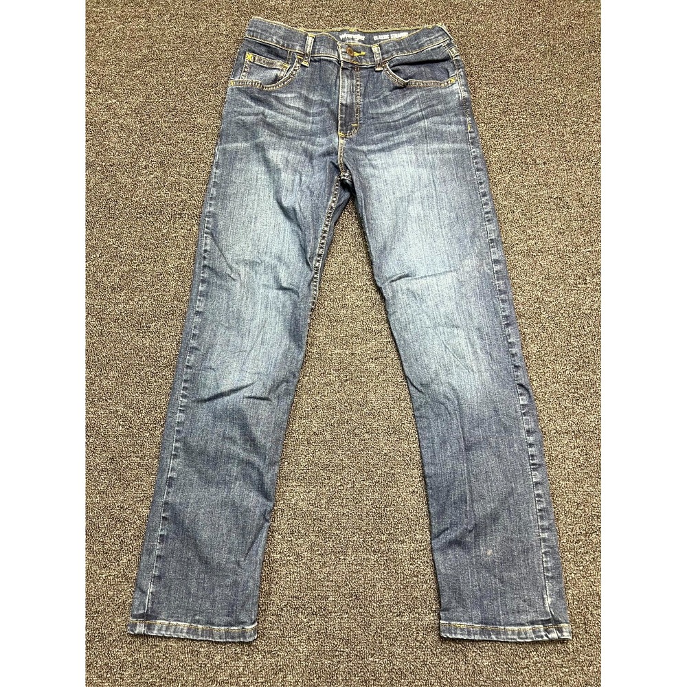 Wrangler Classic Straight Jeans Women 29 Blue Denim Double Stitch Grunge Outdoor